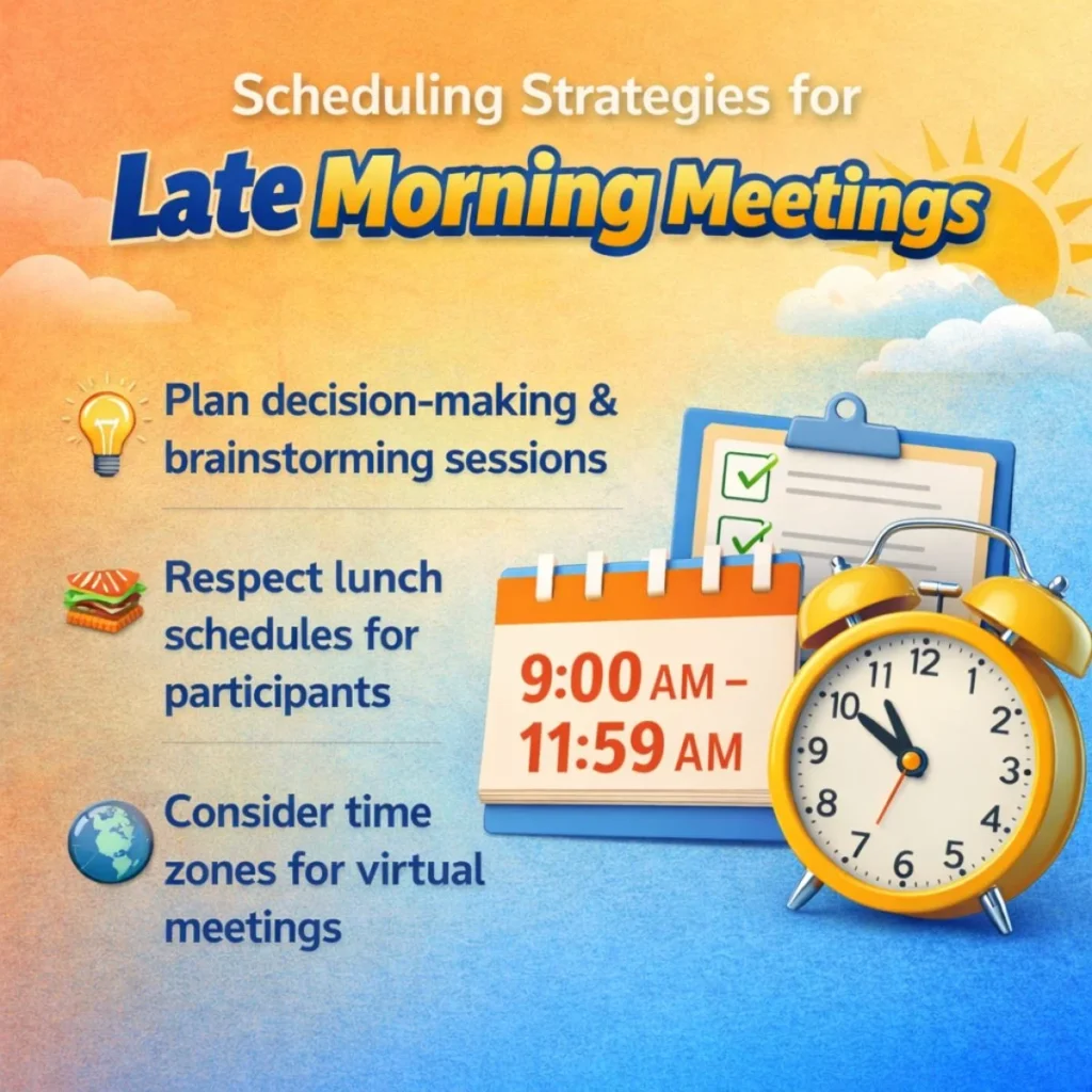 Scheduling Strategies for Late Morning Meetings