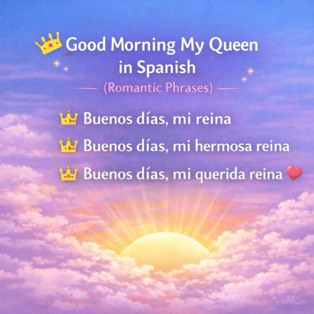 👑 Good Morning My Queen in Spanish (Romantic Phrases)