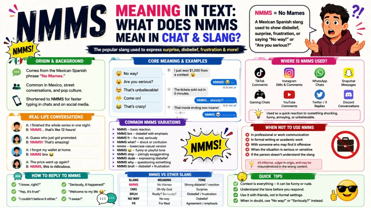 NMMS meaning in text explained with Spanish slang, chat examples, variations, and replies