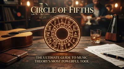 Circle of Fifths music theory diagram showing key relationships and chord connections